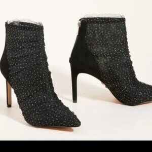 Sam Edelman Black Ankle Boots with Silver Accents